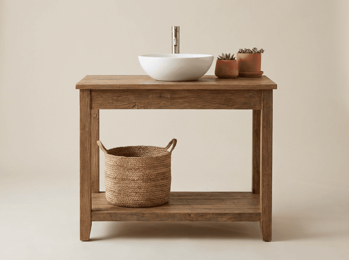 Reclaimed wood vessel sink vanity