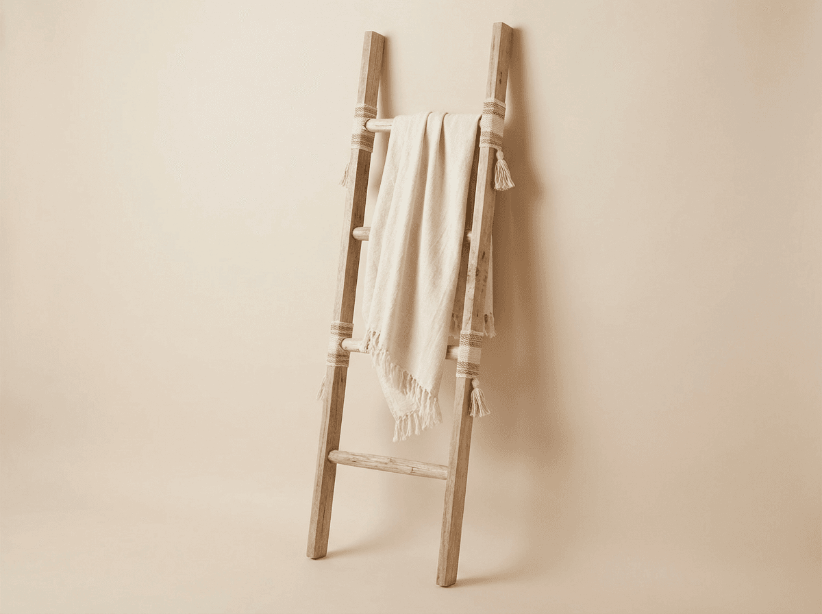 Wooden towel ladder