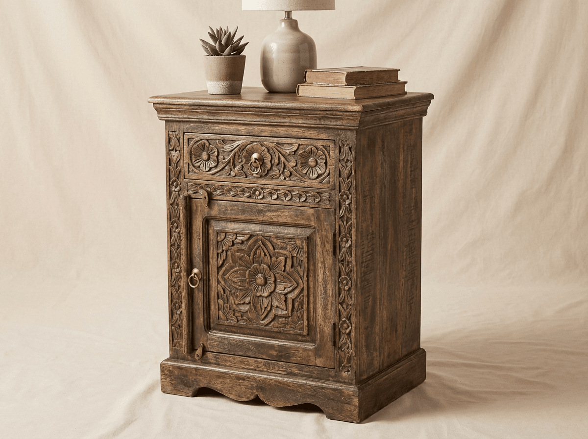 Vintage carved nightstand