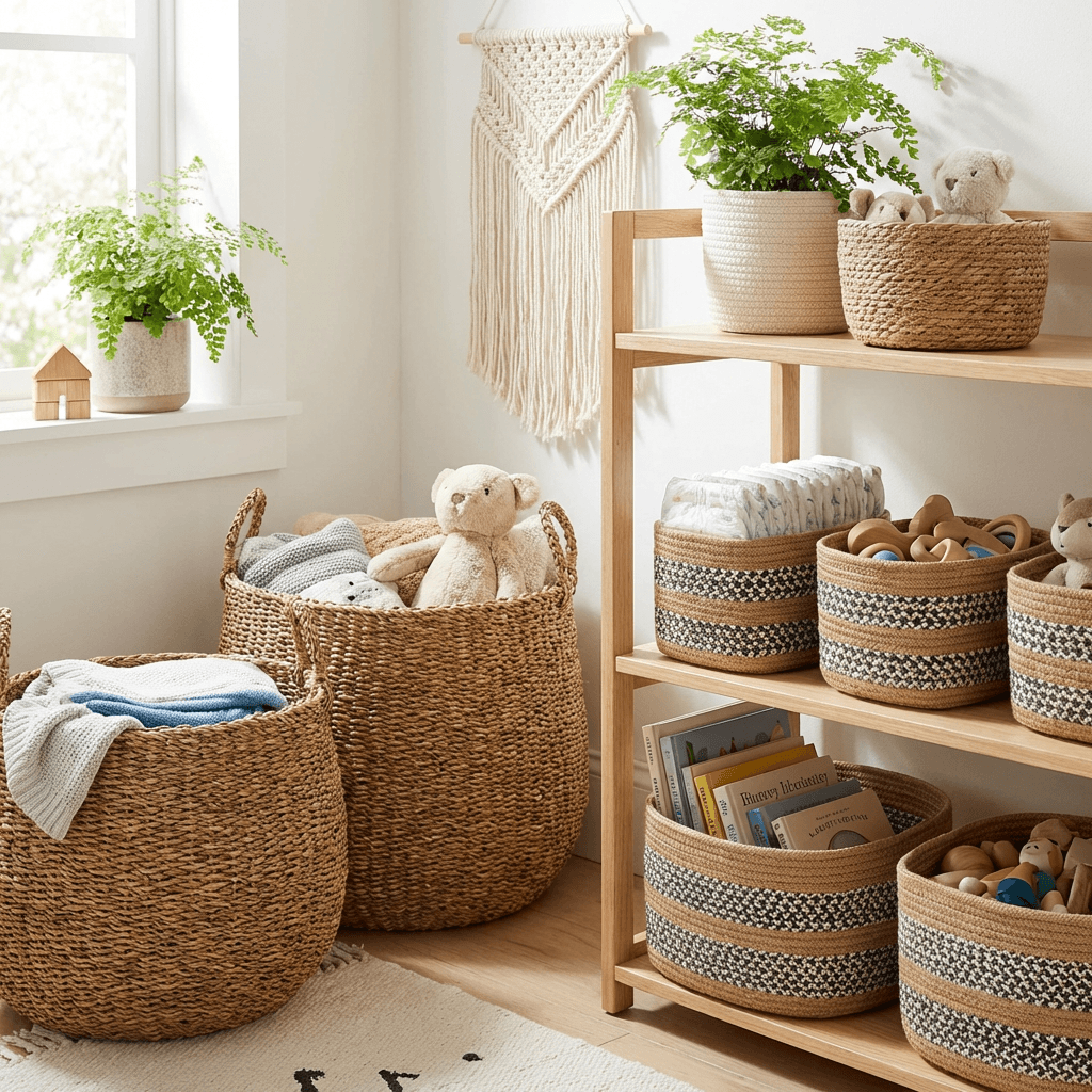Use woven baskets for every storage need