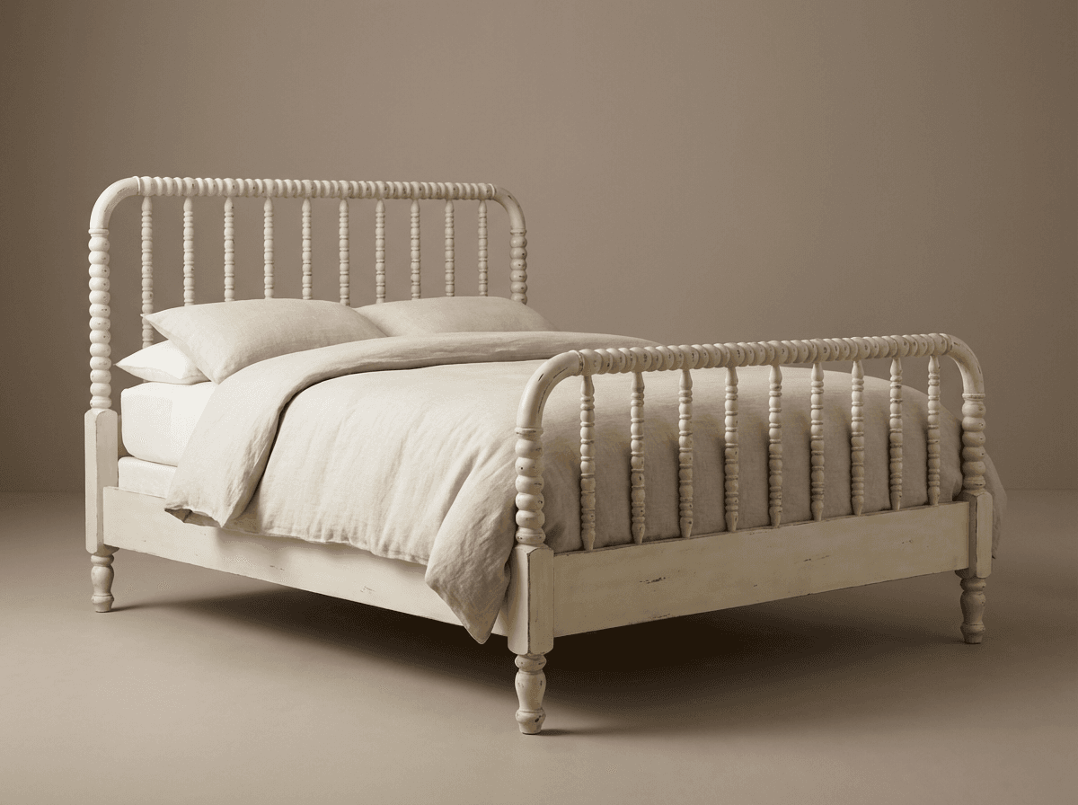 Painted spindle bed frame