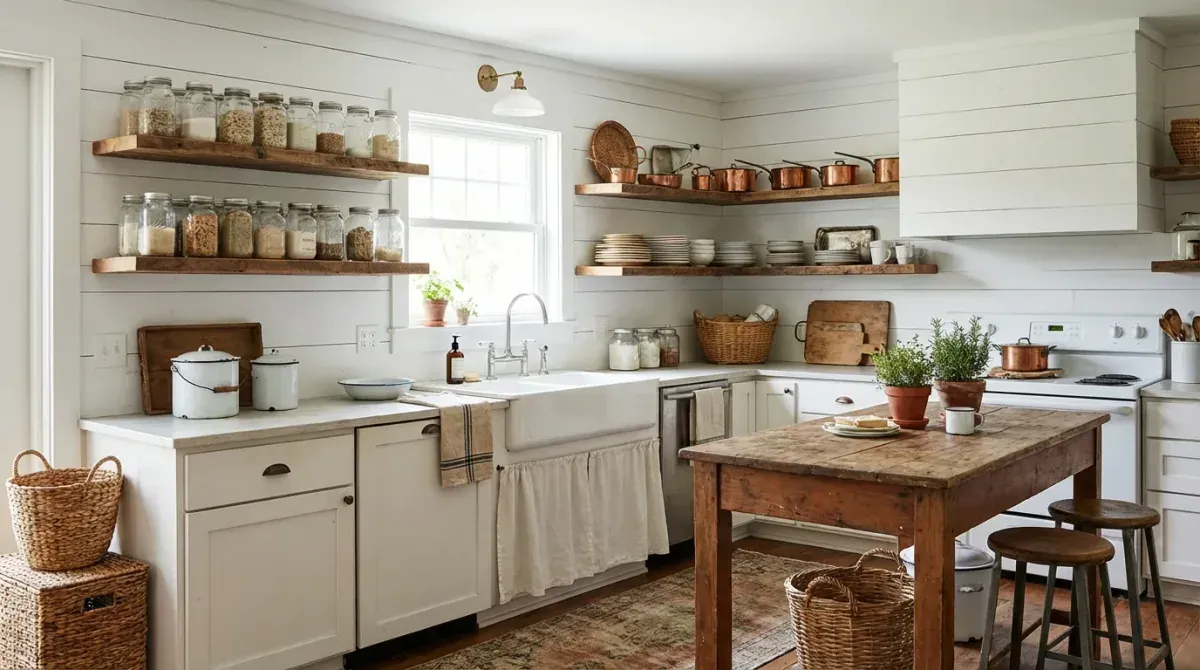 Before and after AI modern farmhouse design transformation
