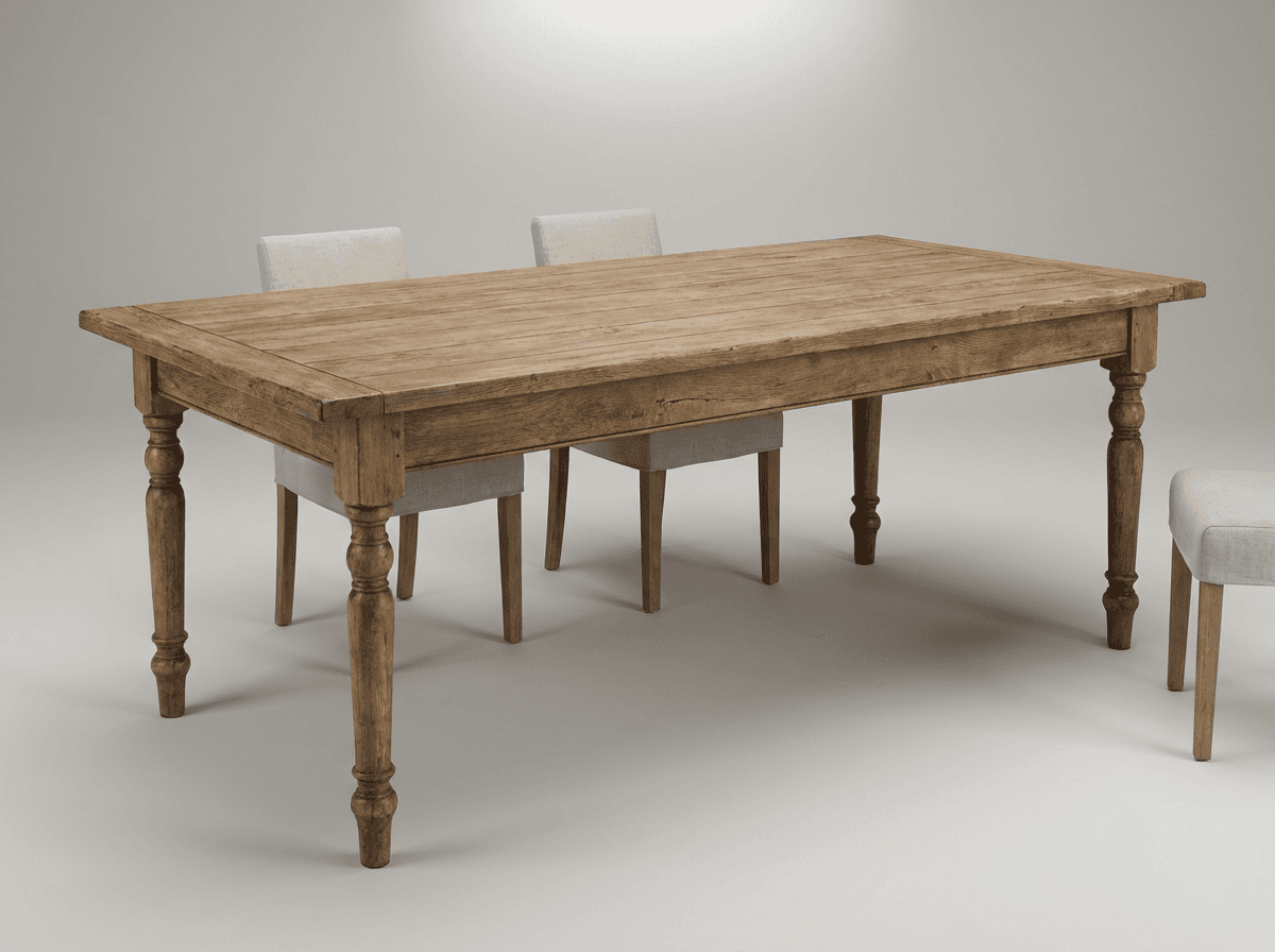 Aged oak farmhouse dining table