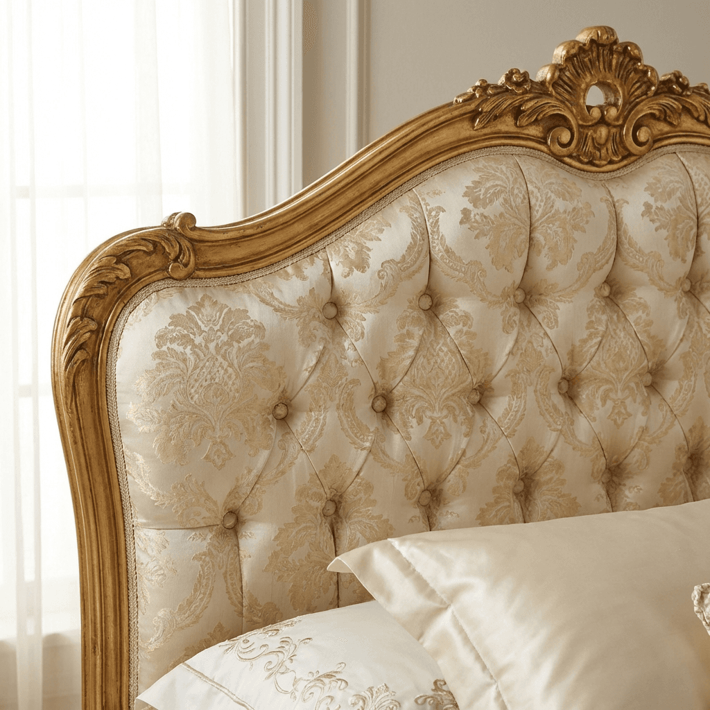 Choose an ornate upholstered headboard