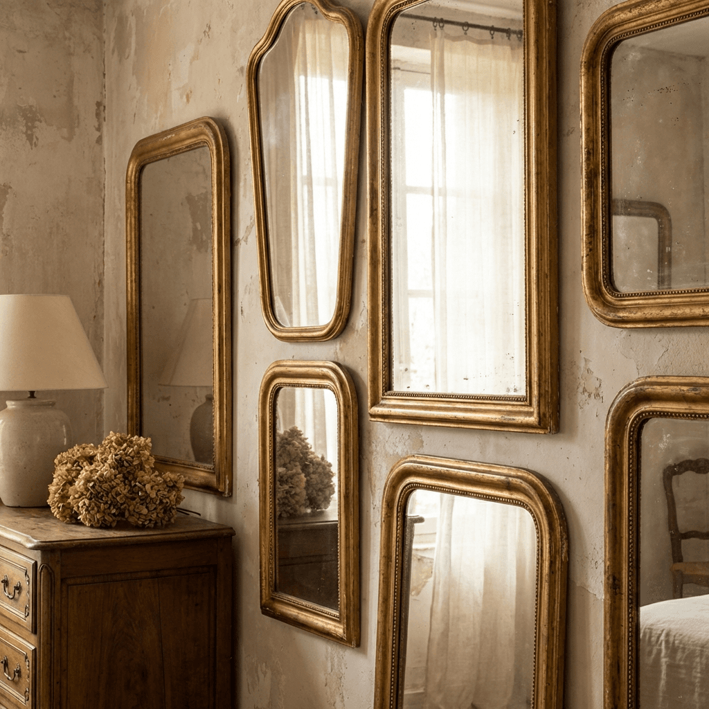 Incorporate vintage mirrors to multiply light
