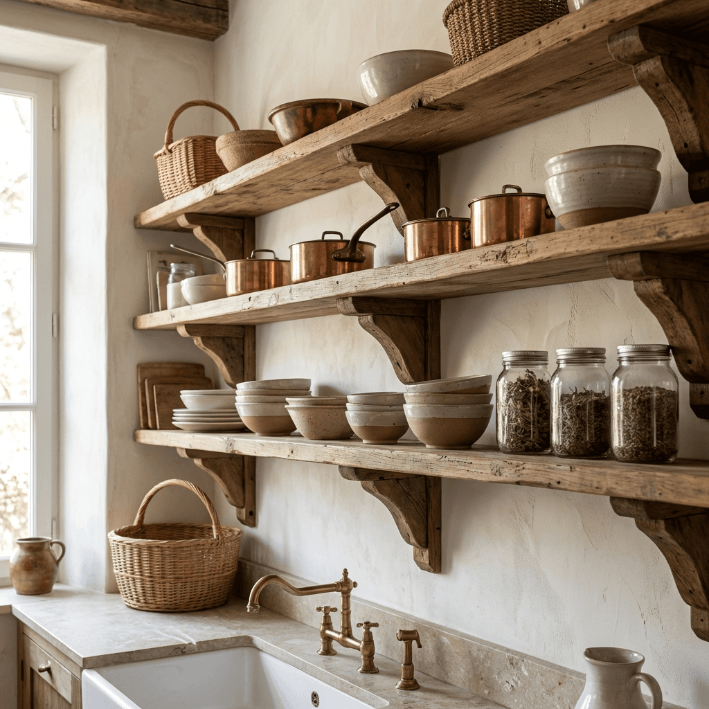 Choose open shelving over wall-mounted upper cabinets