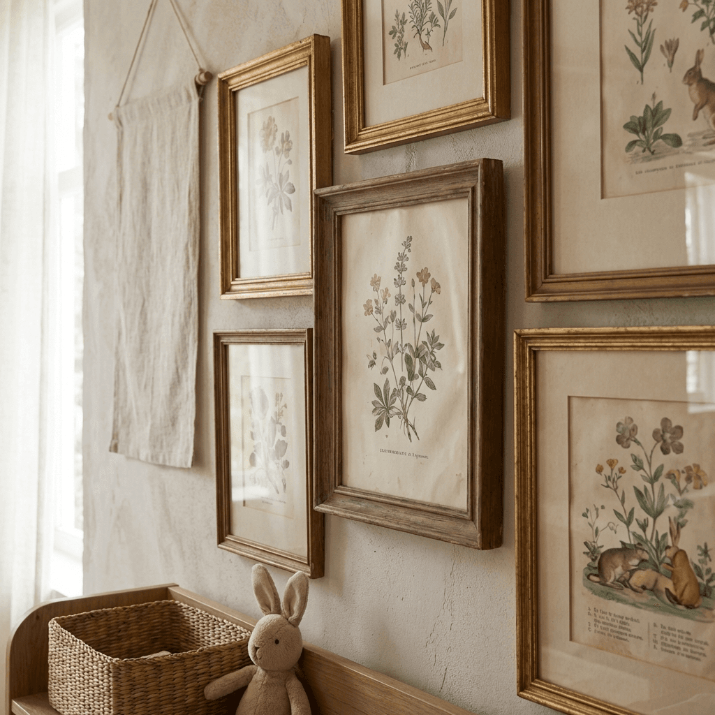 Frame vintage French illustrations or botanical prints for the walls