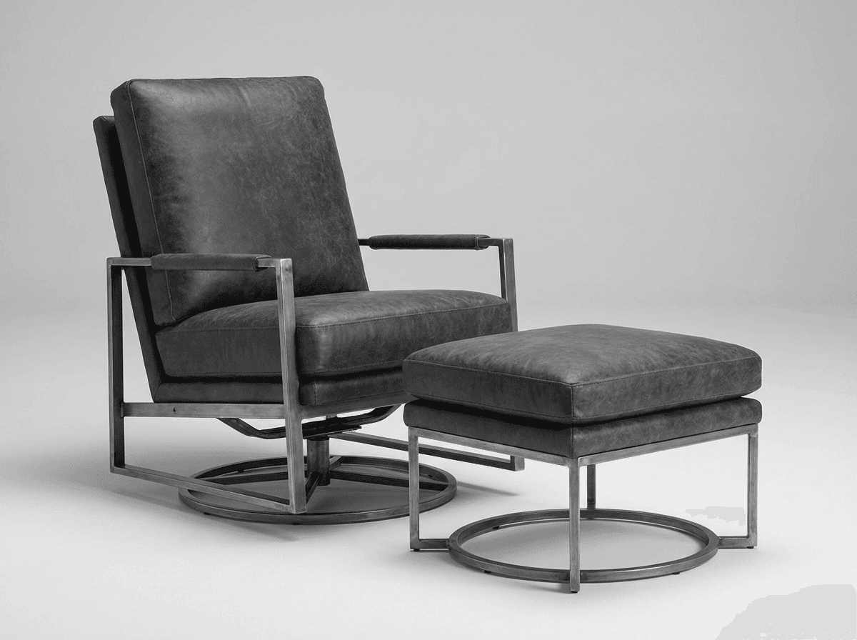 Upholstered nursing glider with steel base