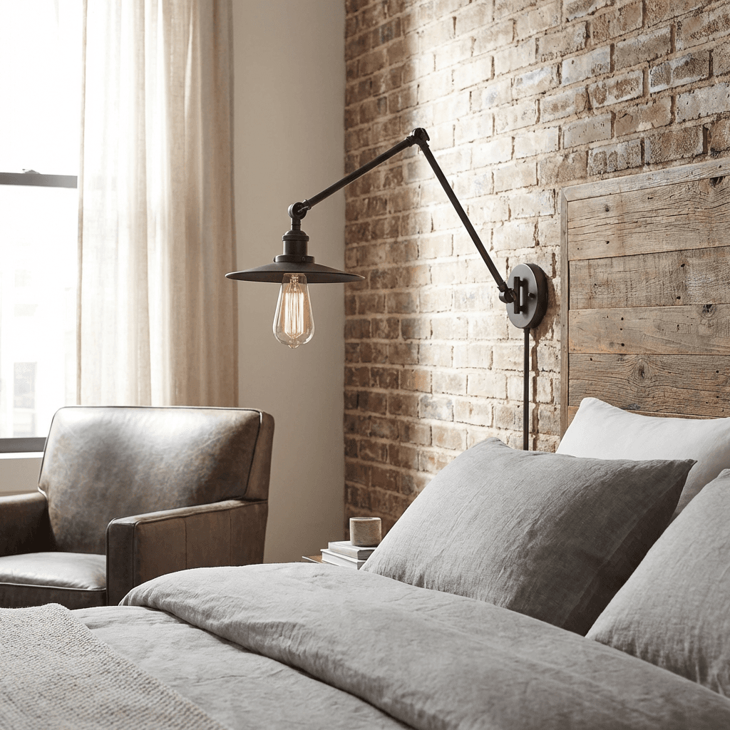 Use wall-mounted swing-arm sconces instead of table lamps