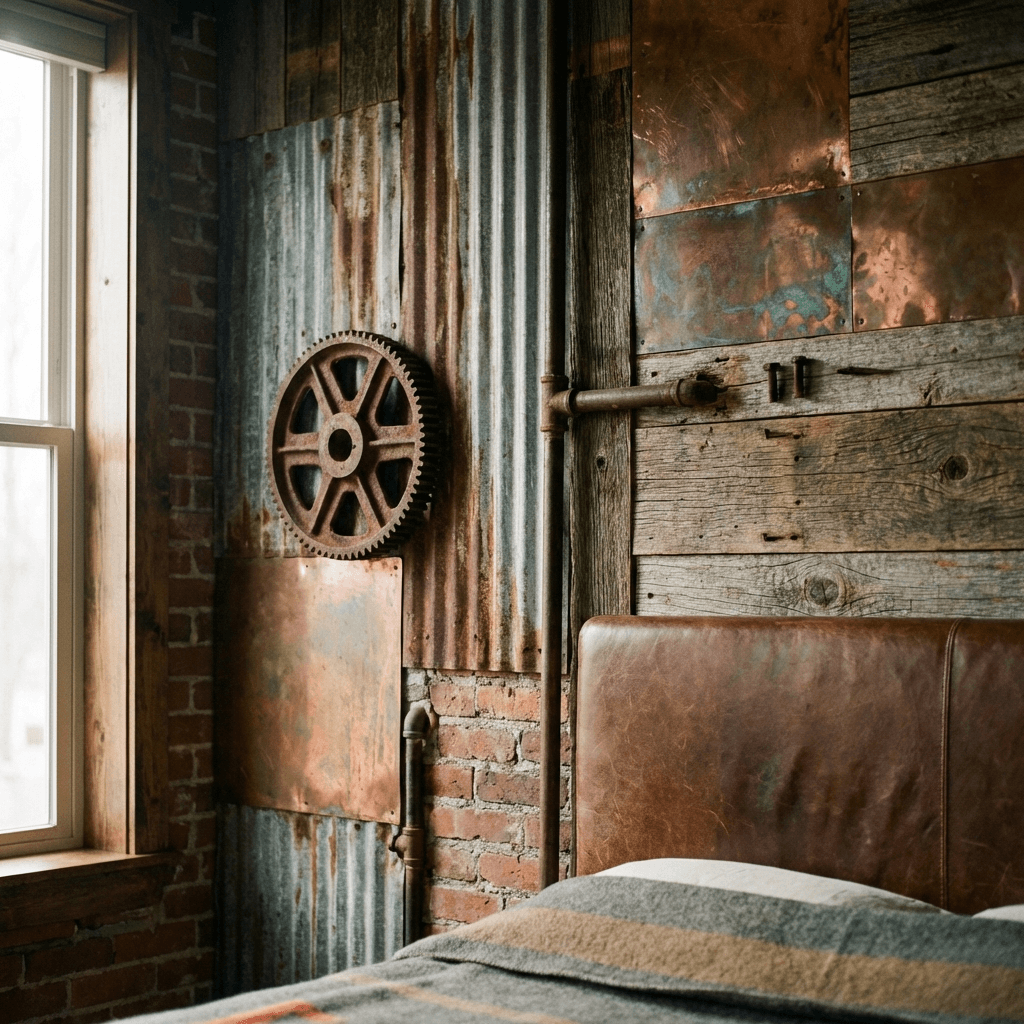 Create an accent wall with raw material