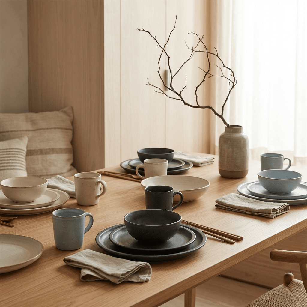 Set the table with handmade ceramics