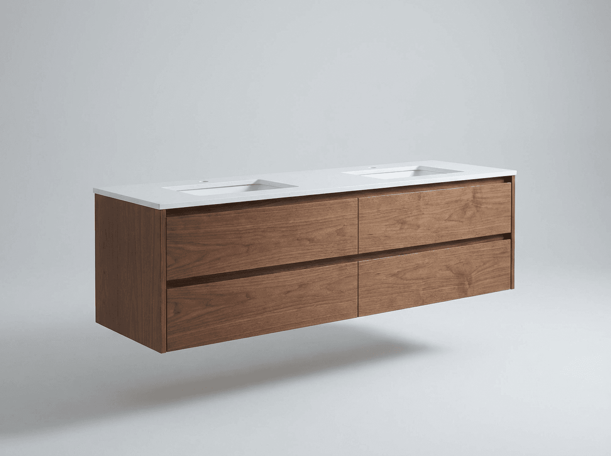 Floating double vanity