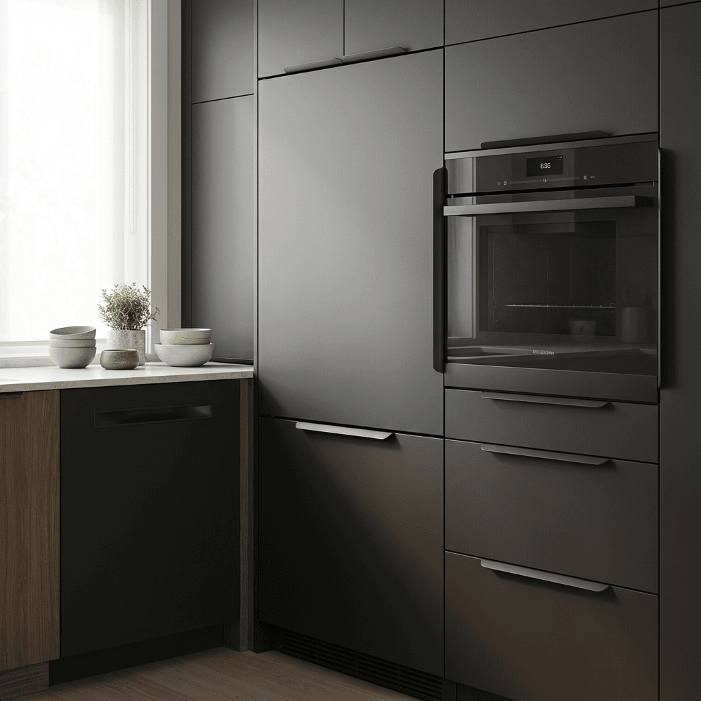 Integrate appliances behind panel fronts