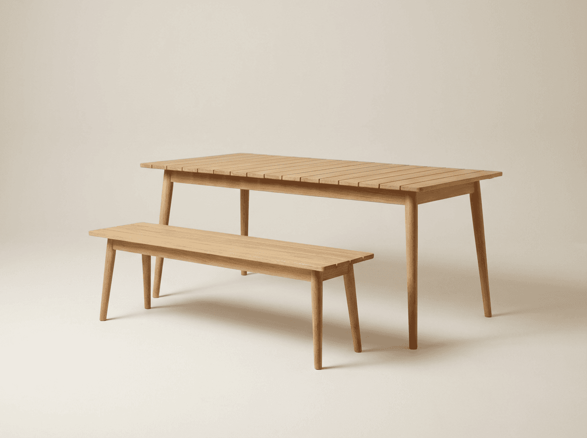 Solid wood outdoor dining table