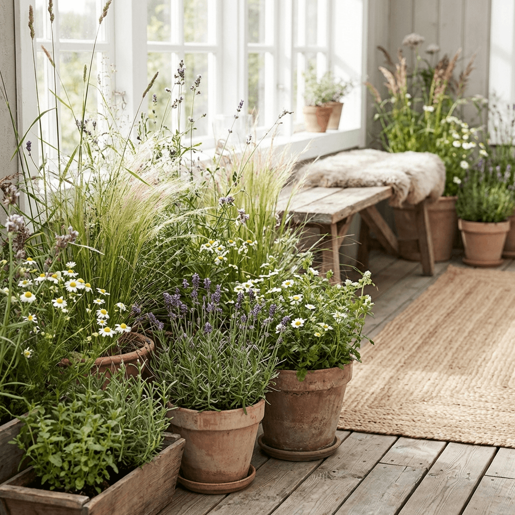 Plant in a naturalistic, meadow-inspired style