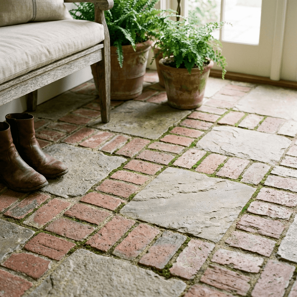 Use natural stone or brick for the patio surface
