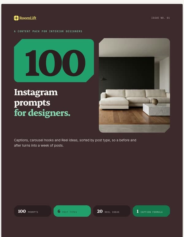 100 Instagram Prompts for Interior Designers Using AI