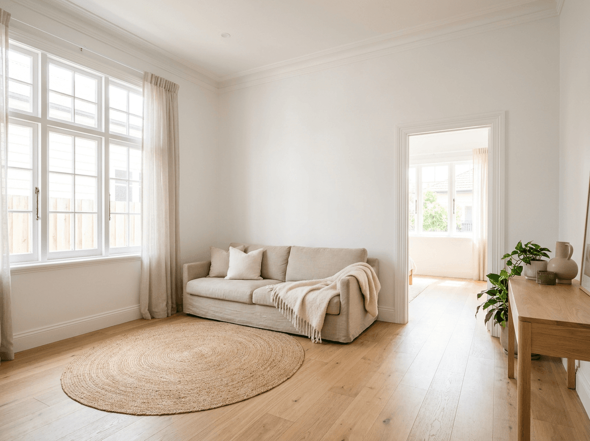 3D walkthrough of a designed living room