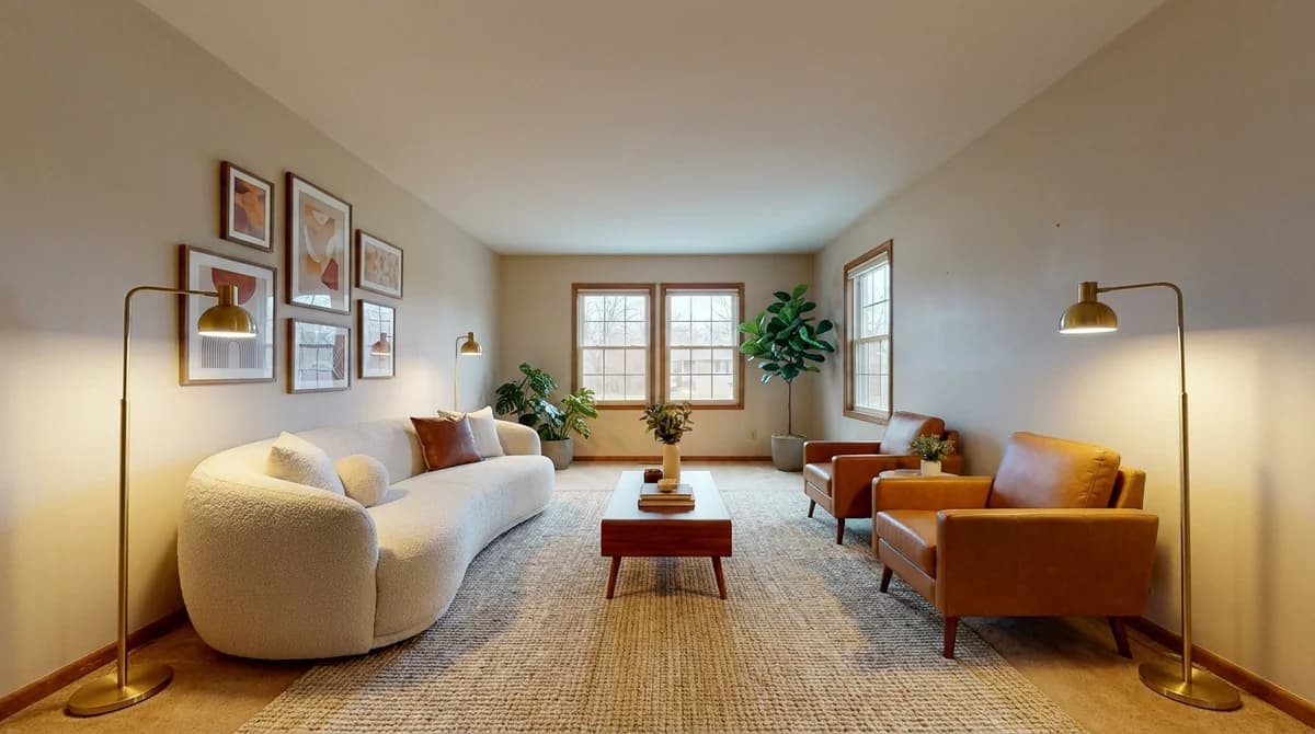 The same living room redesigned by AI