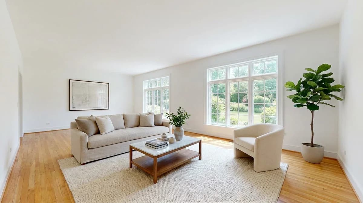 The same living room after AI virtual staging
