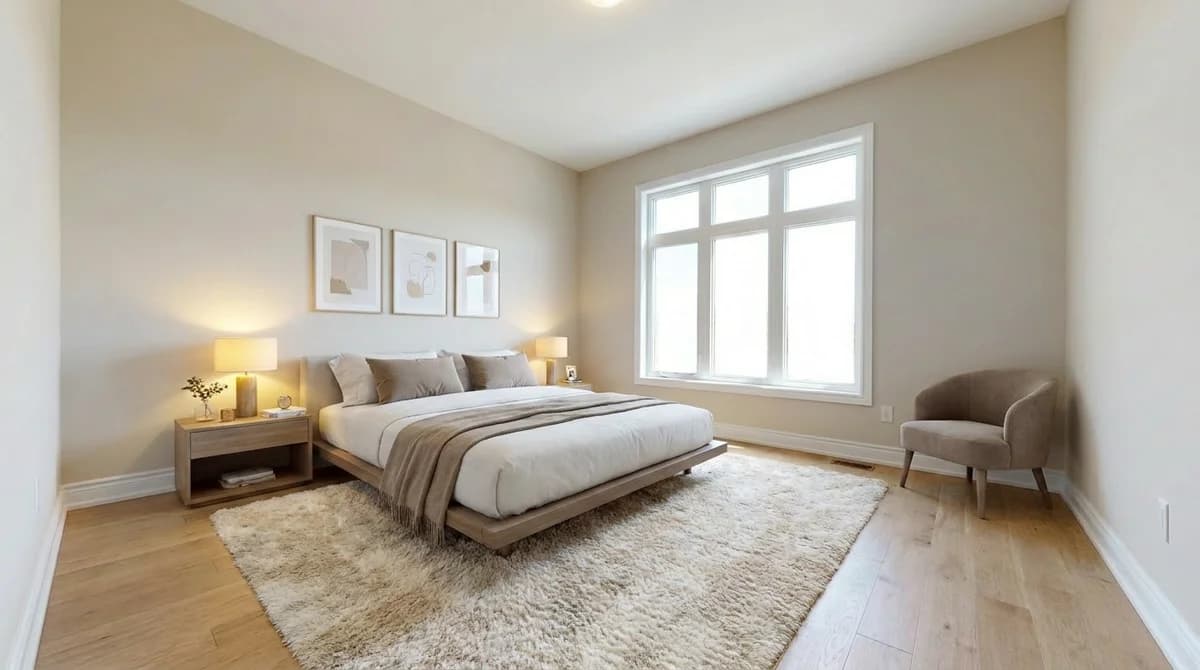 La même chambre après un home staging virtuel par AI