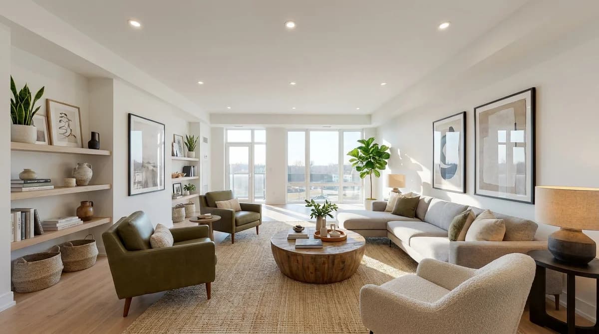 The same living room after AI virtual staging
