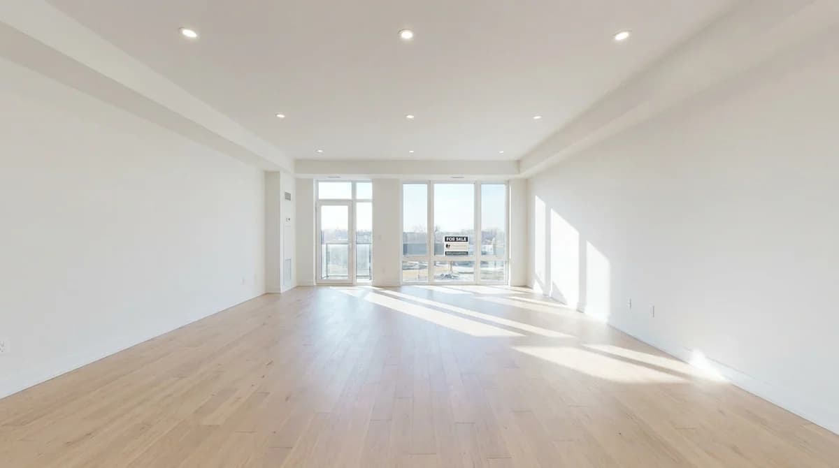 Empty unfurnished living room before staging