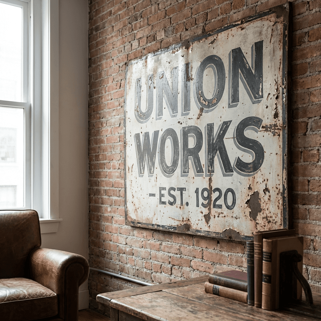 Display oversized artwork or vintage signage