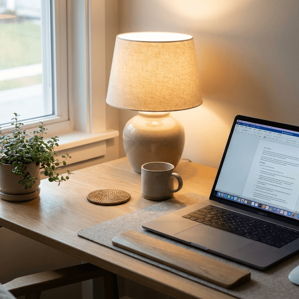 Use indirect, warm lighting for screen work