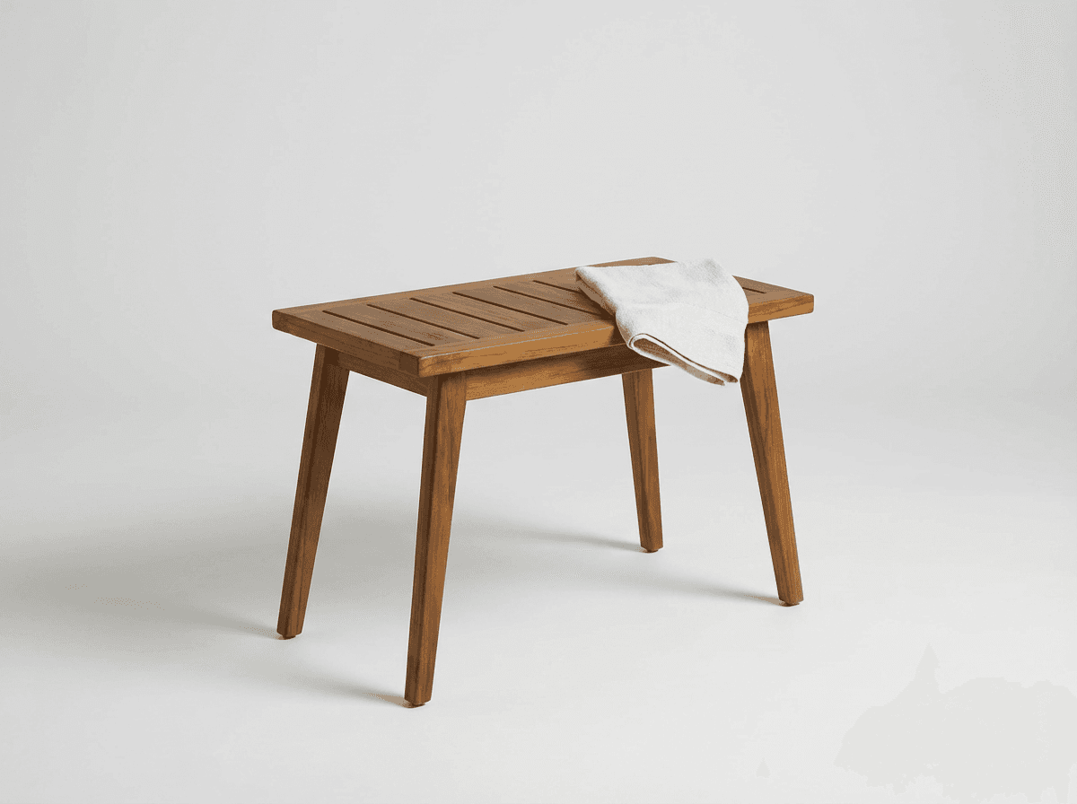 Teak shower bench or stool