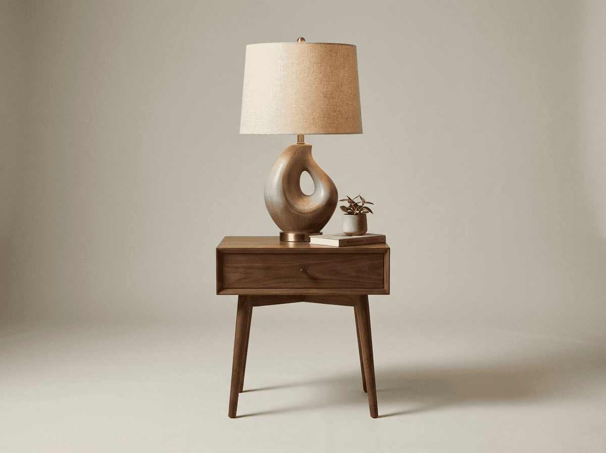 Sculptural bedside lamp