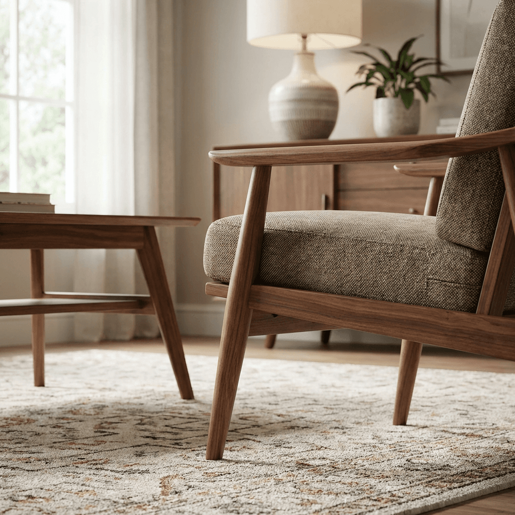 Choose furniture with tapered and splayed legs