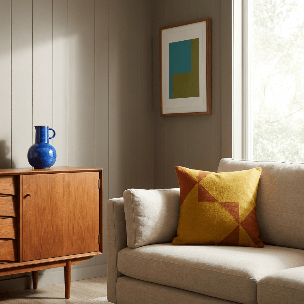 Use bold accent colors against a neutral backdrop