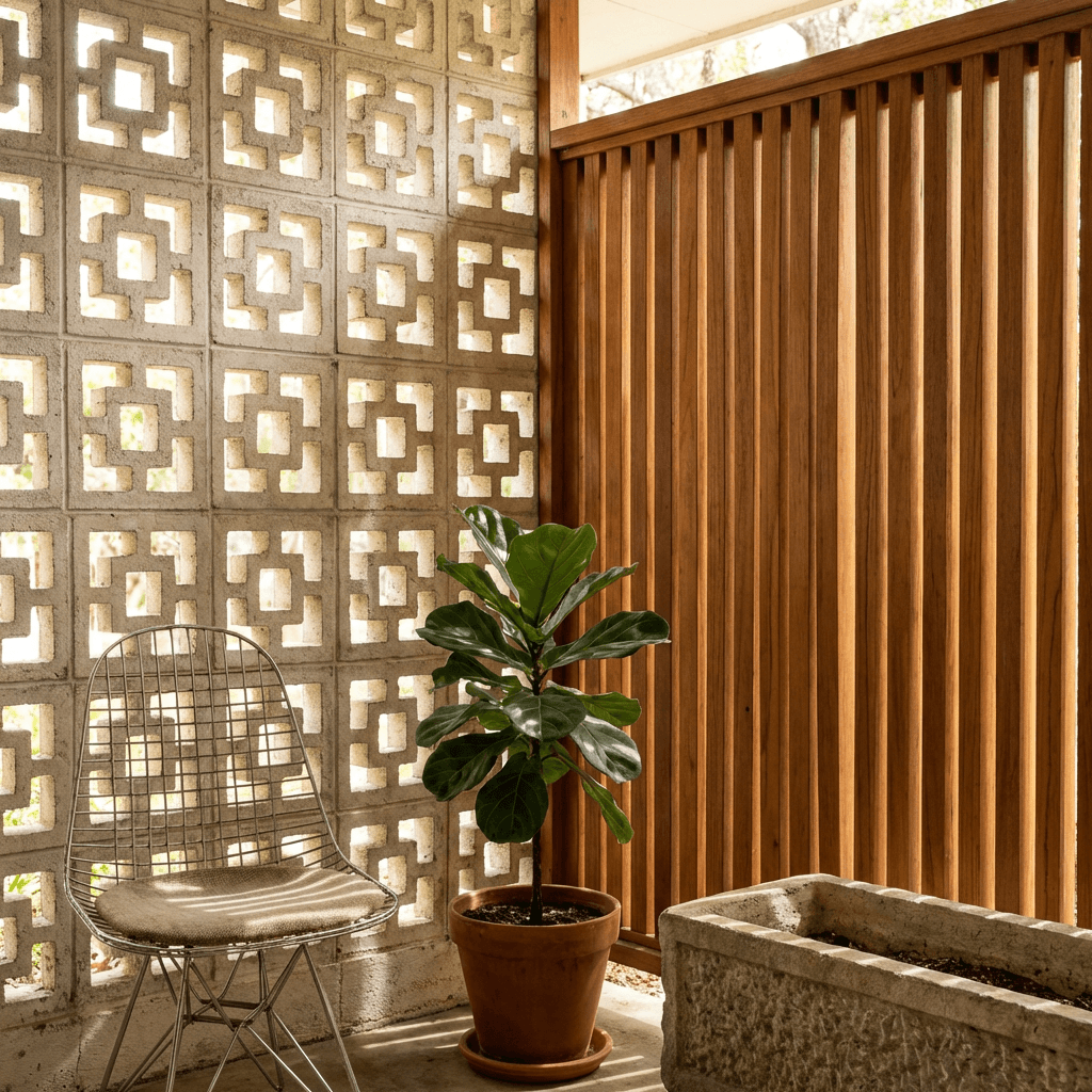 Use a breeze-block or slatted privacy screen
