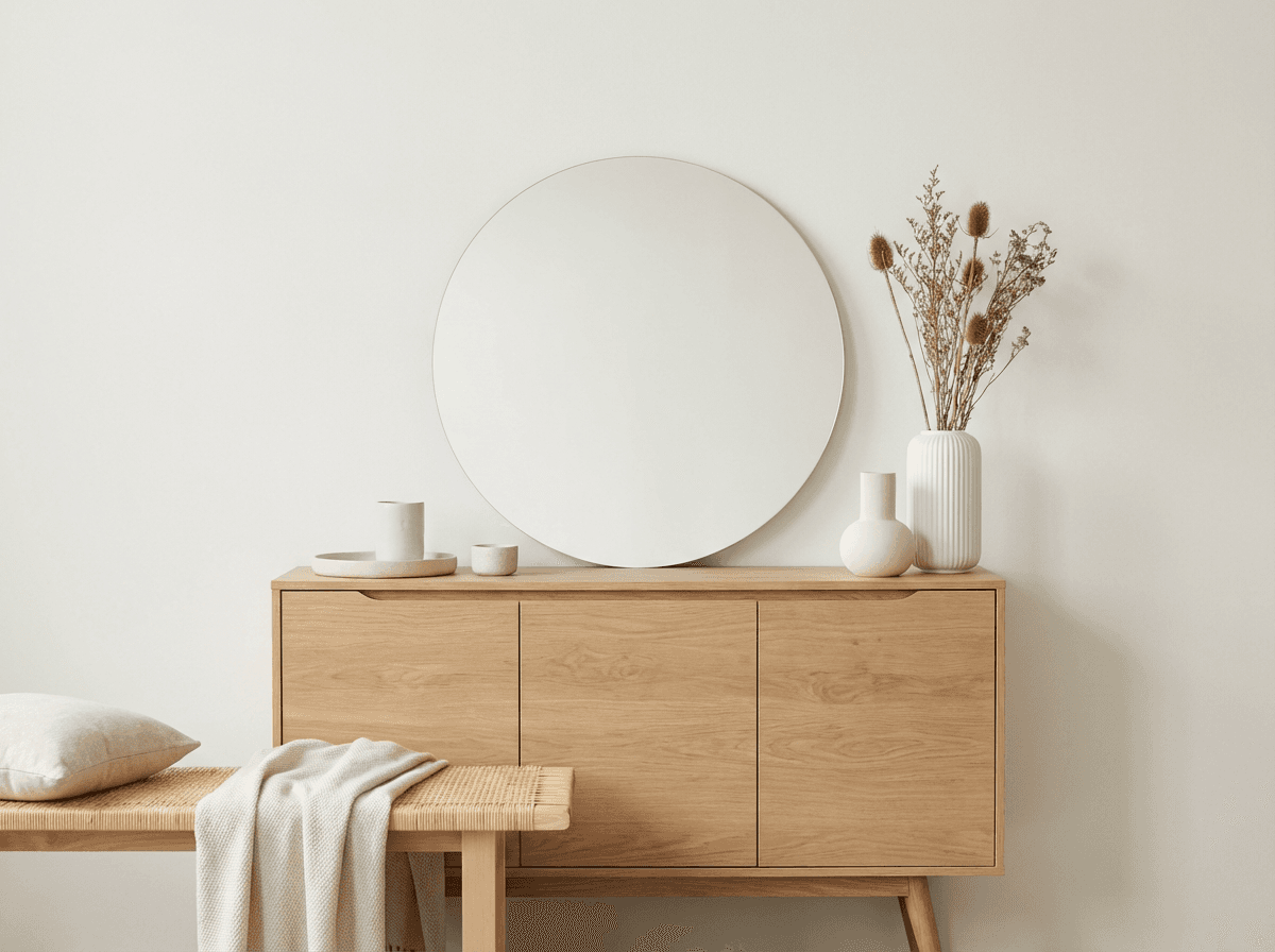 Round frameless mirror