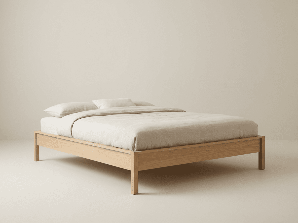 Oak platform bed frame