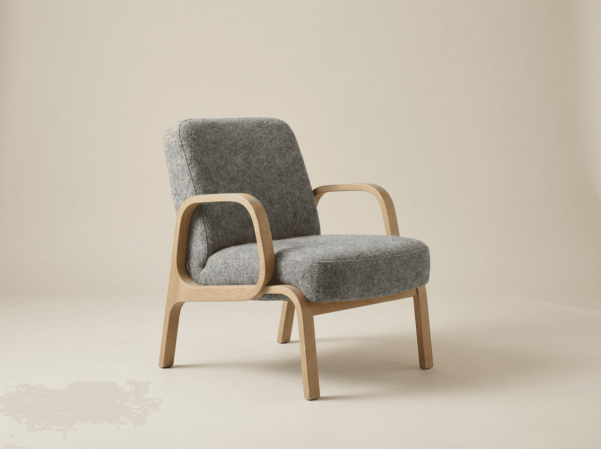 Upholstered desk chair in wool