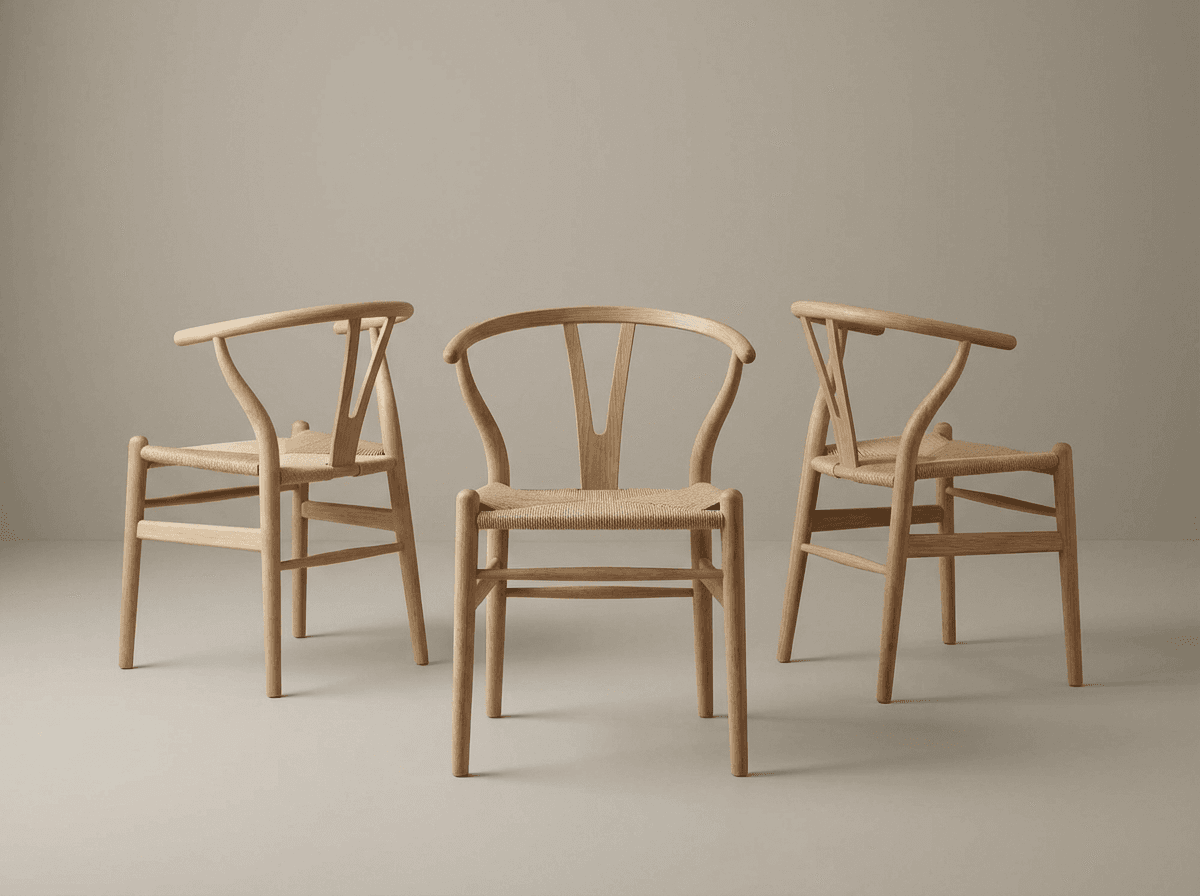 Wishbone-style dining chairs