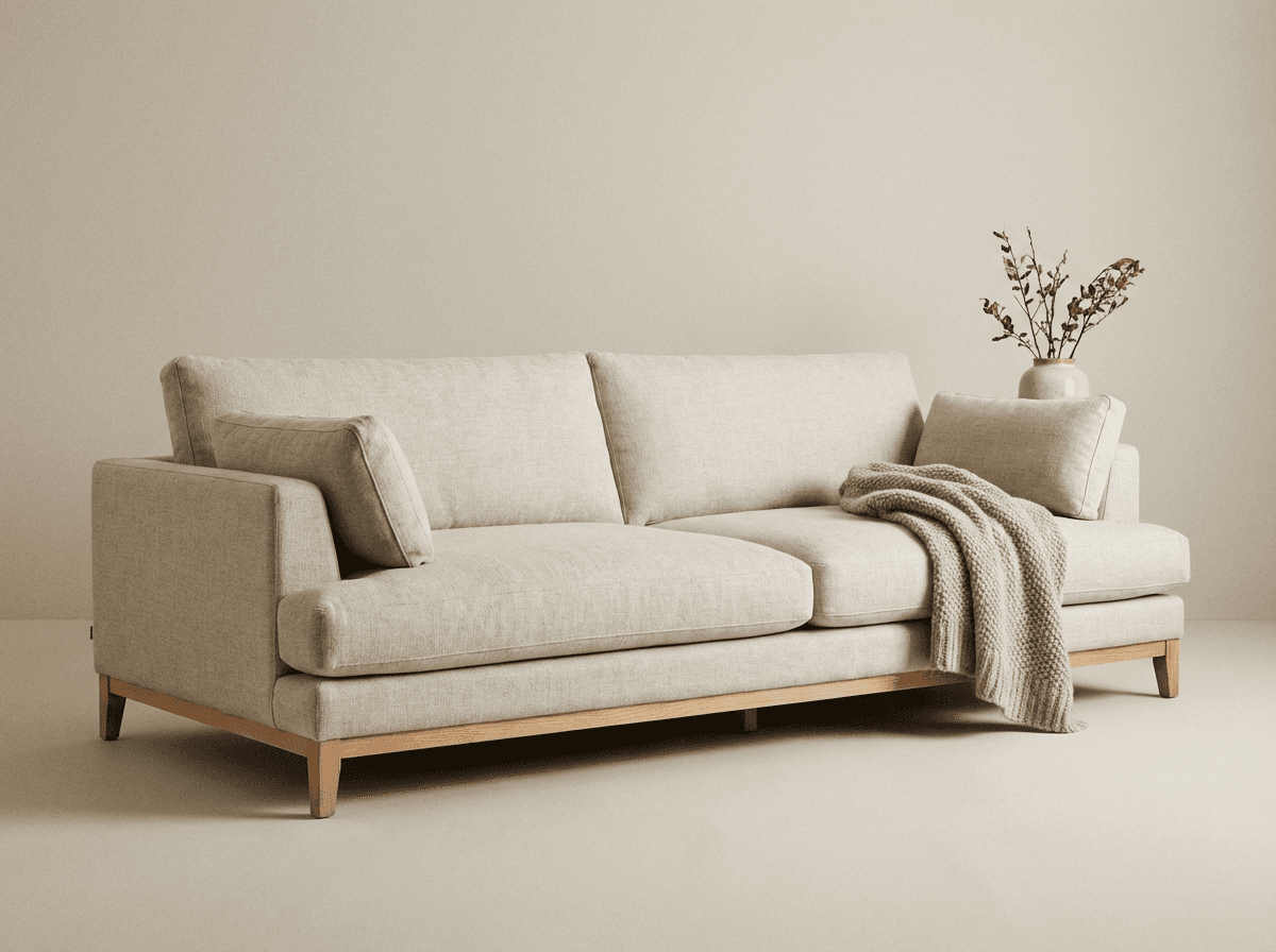 Deep-seat linen sofa