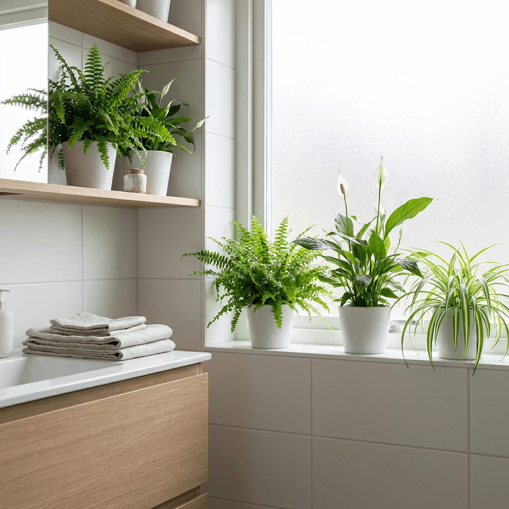 Add greenery that thrives in humidity