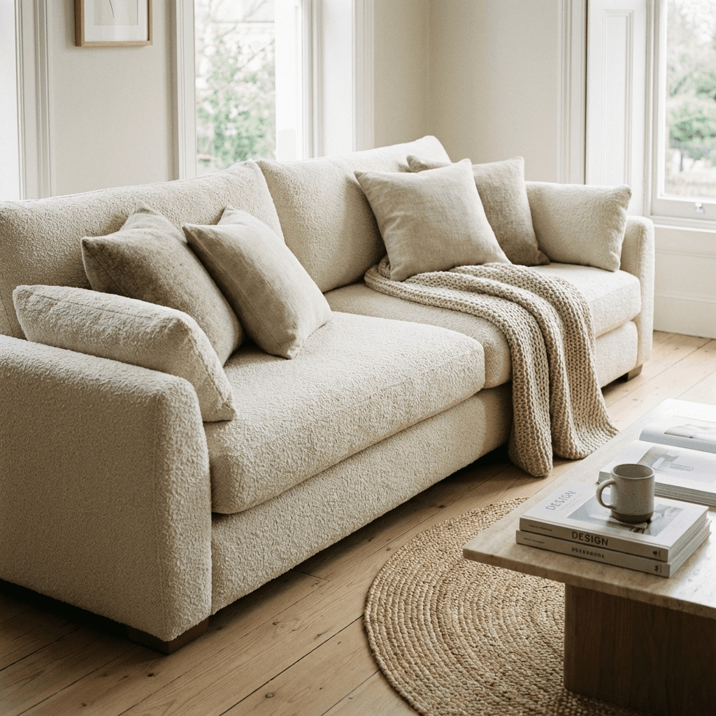 Anchor with a generous, inviting sofa