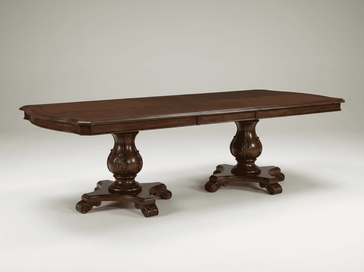Pedestal or double-pedestal dining table