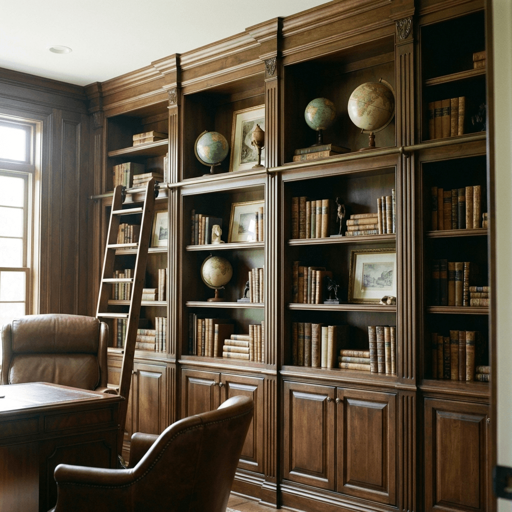 Line the walls with built-in or freestanding bookcases