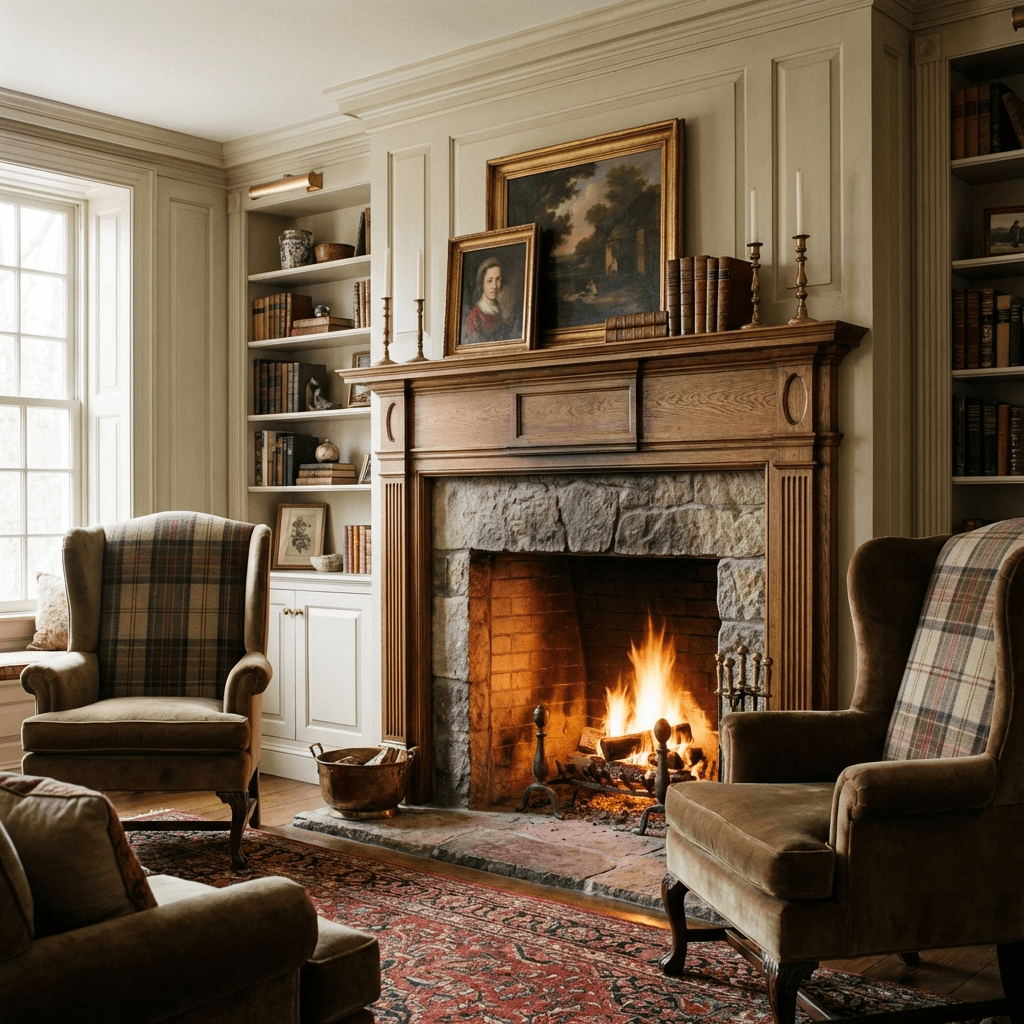 Build the room around a focal fireplace wall