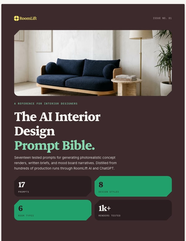 The AI Interior Design Prompt Bible: 17 Tested Prompts by Room and Style